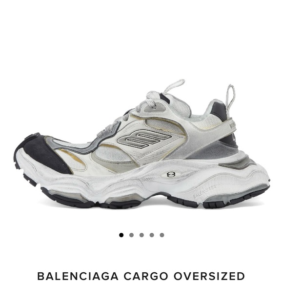 Balenciaga Men's Cargo Sneakers - White and Black